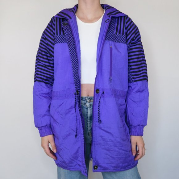 Vintage 80s Dani Colby Purple Windbreaker Coat - Picture 3 of 7